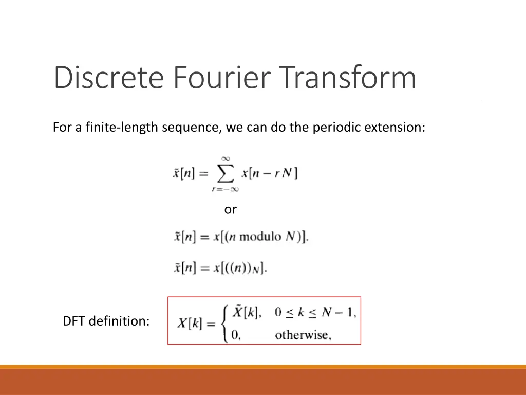 discrete fourier transform