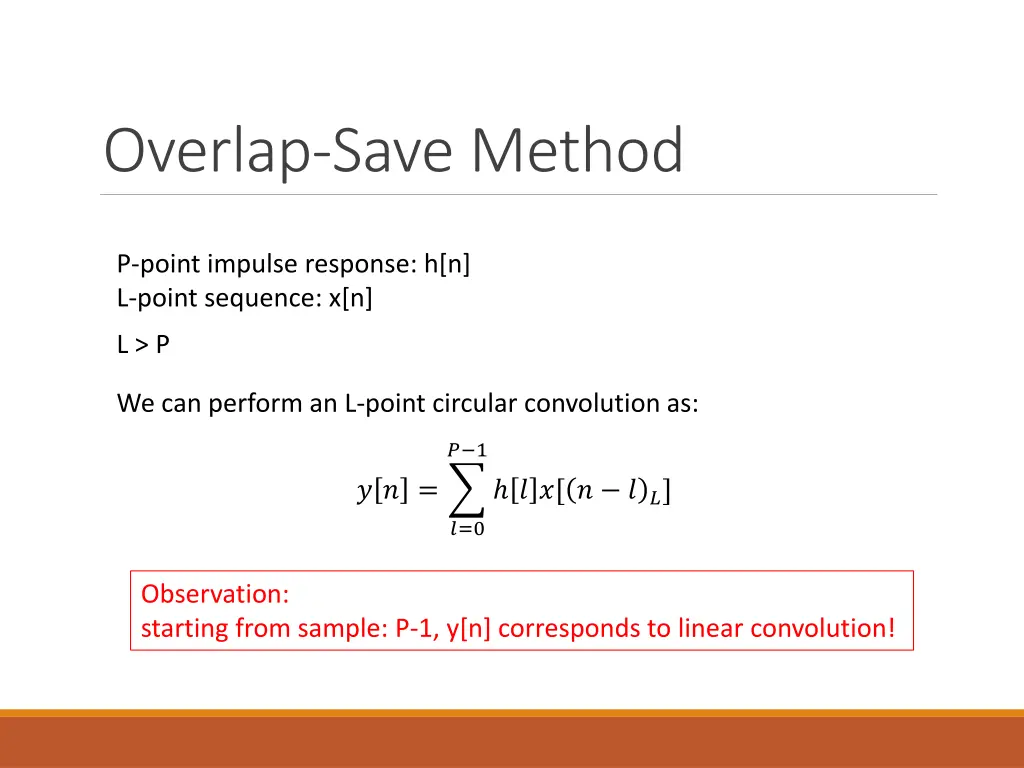 overlap save method
