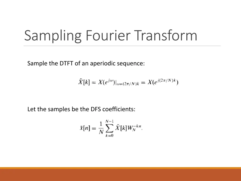 sampling fourier transform