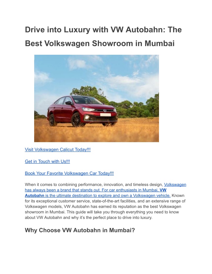 drive into luxury with vw autobahn the