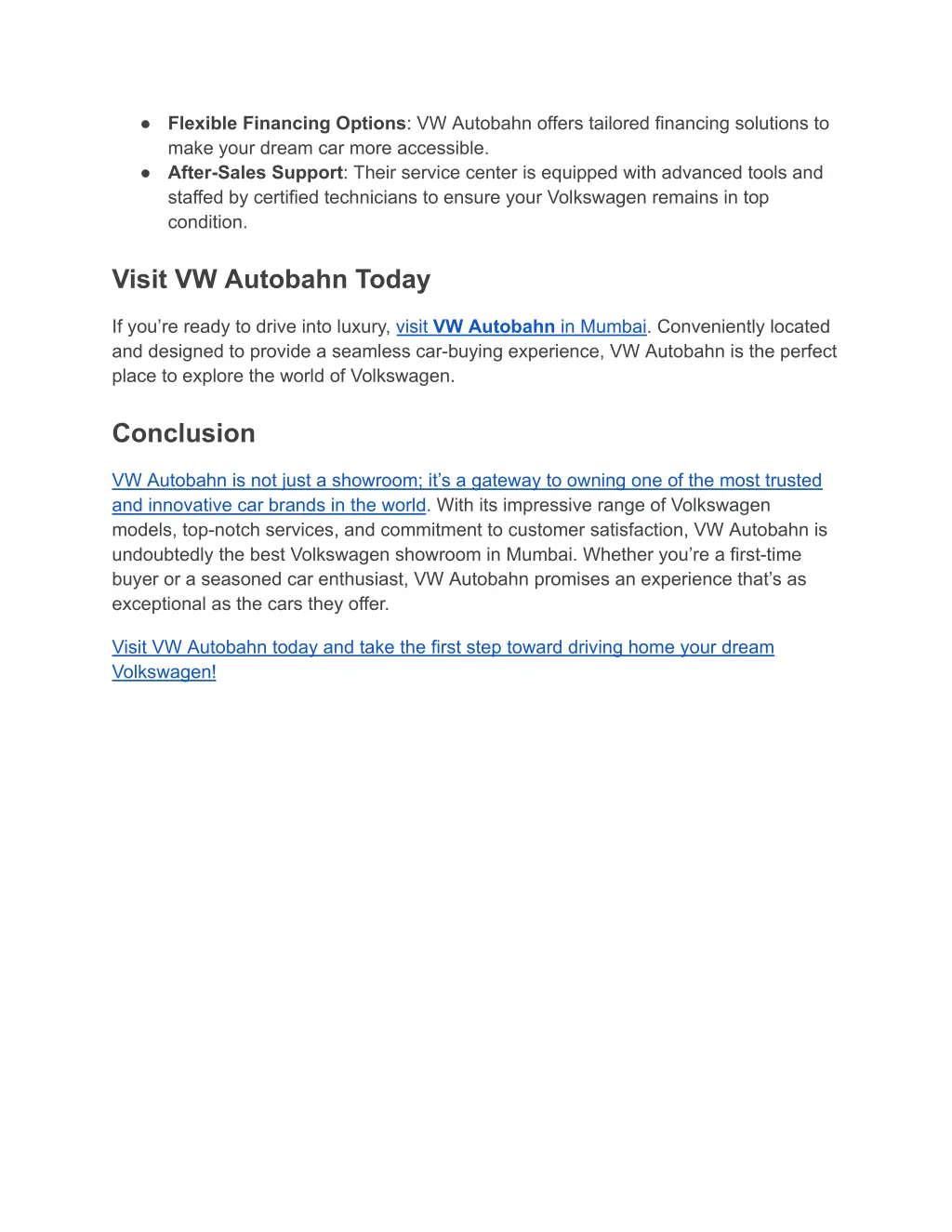 flexible financing options vw autobahn offers