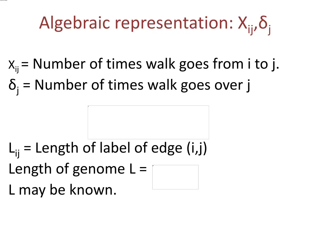 algebraic representation x ij j