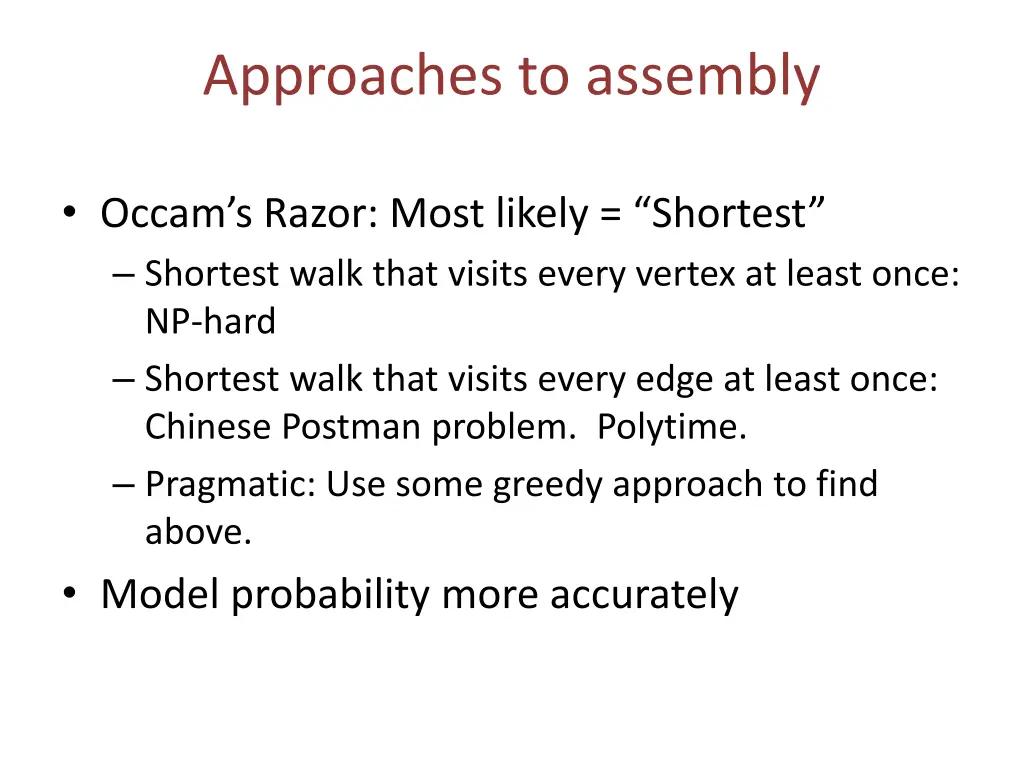 approaches to assembly