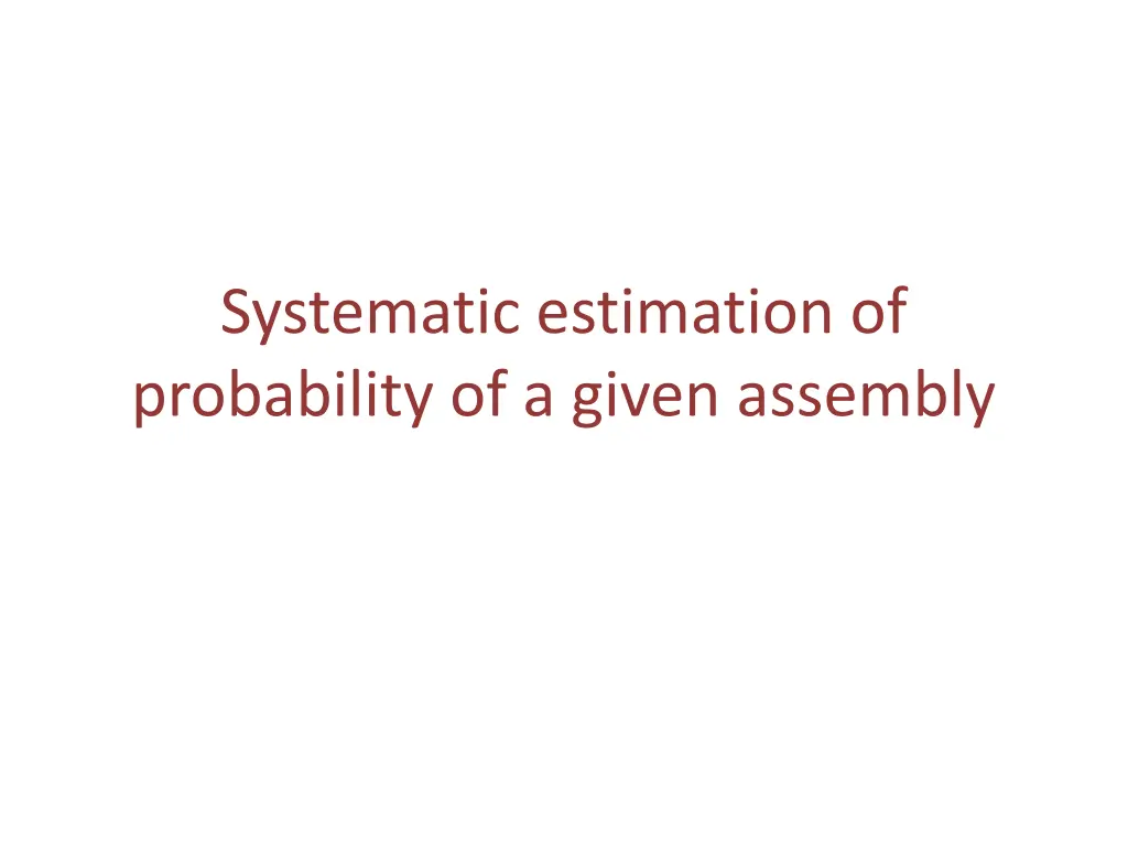 systematic estimation of probability of a given