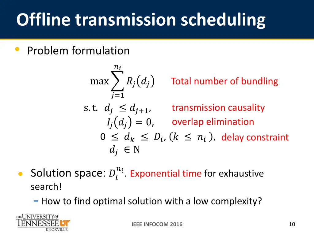 offline transmission scheduling