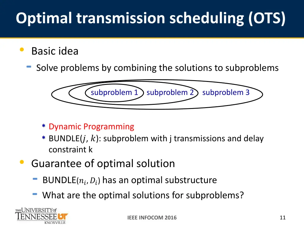 optimal transmission scheduling ots