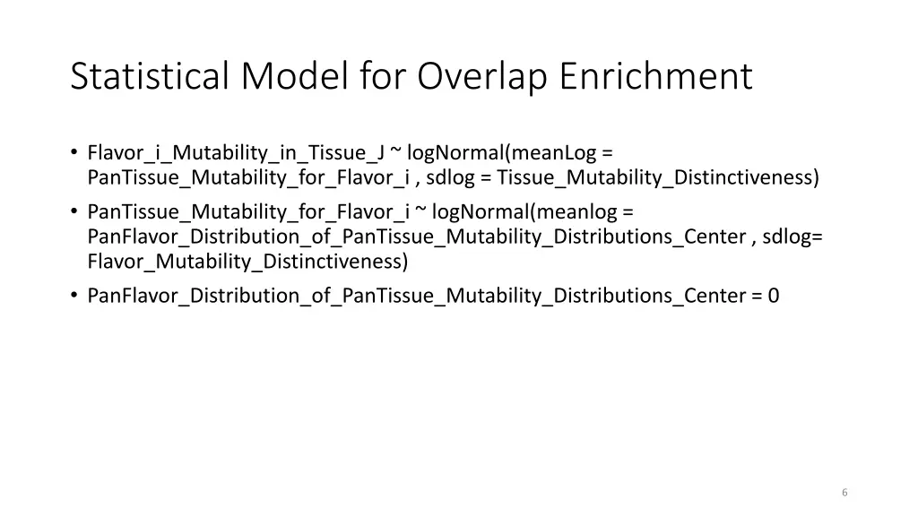 statistical model for overlap enrichment