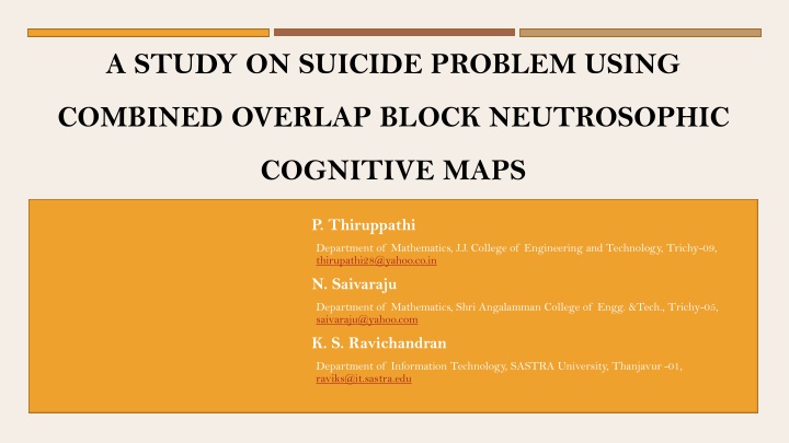 a study on suicide problem using