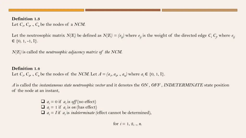 definition 1 3 let c 1 c 2 c n be the nodes