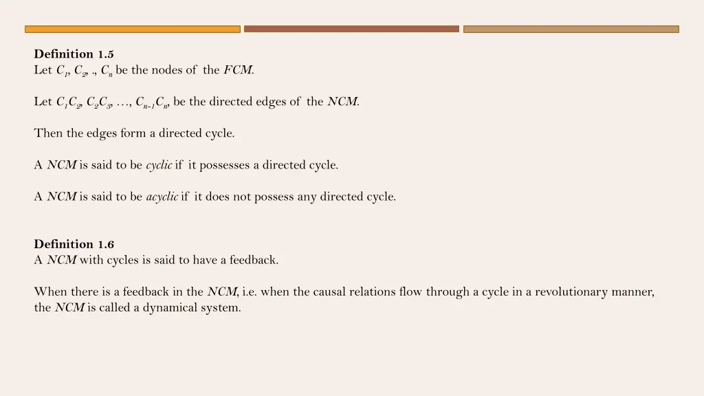definition 1 5 let c 1 c 2 c n be the nodes