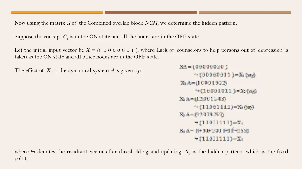 now using the matrix a of the combined overlap