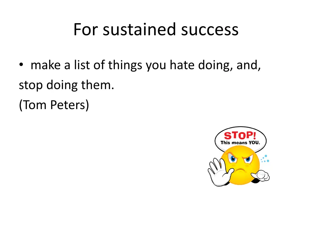 for sustained success