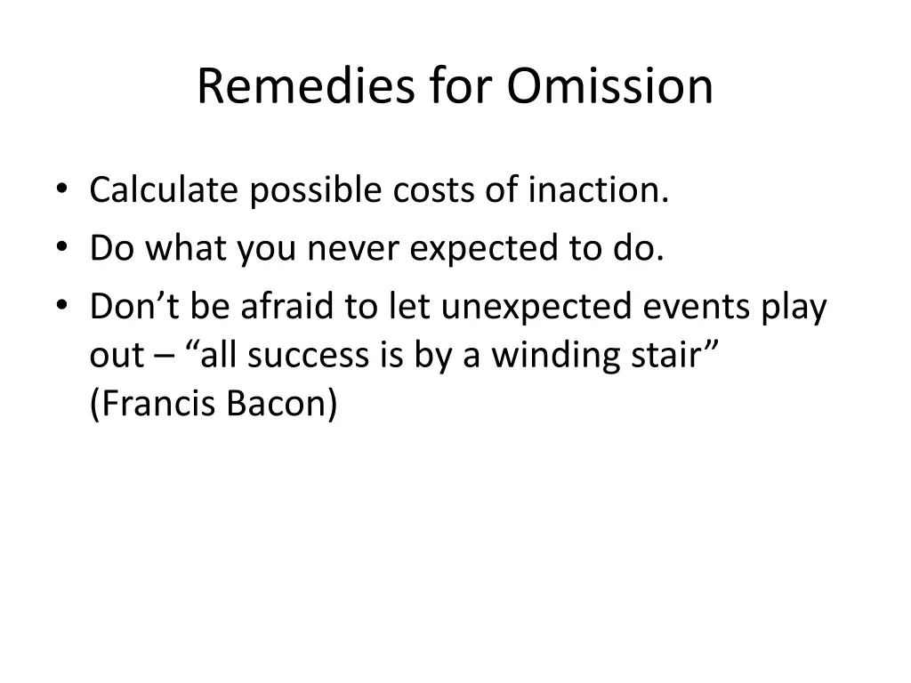remedies for omission