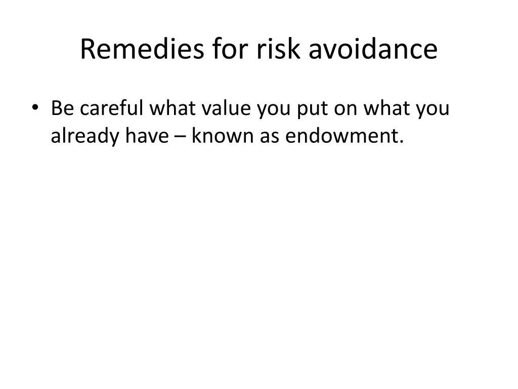 remedies for risk avoidance 1