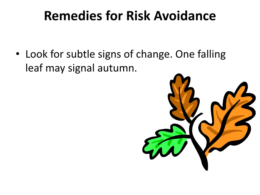 remedies for risk avoidance