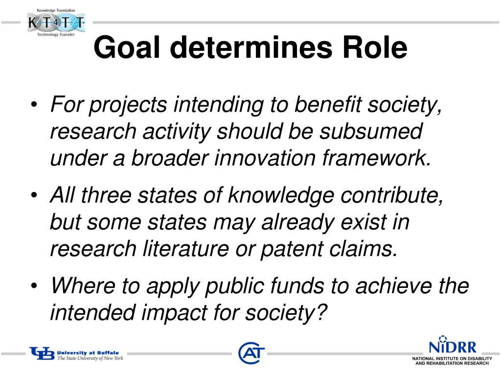 goal determines role