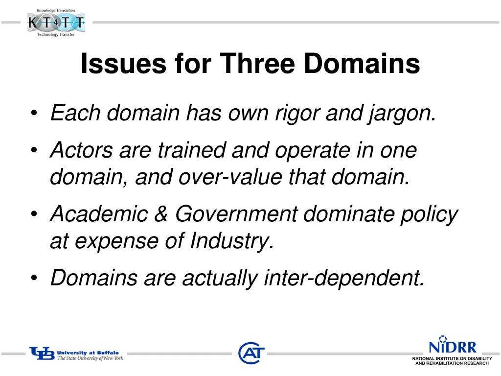 issues for three domains