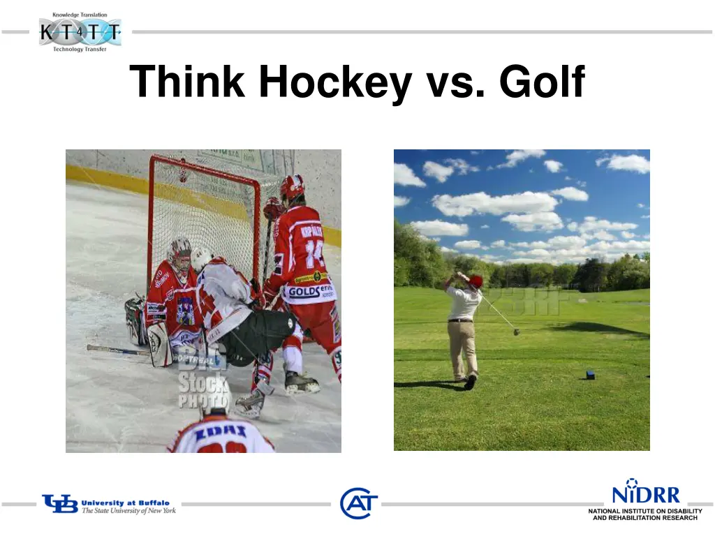 think hockey vs golf