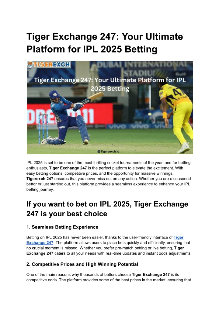 tiger exchange 247 your ultimate platform