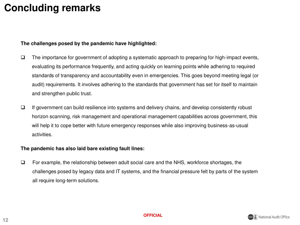 concluding remarks