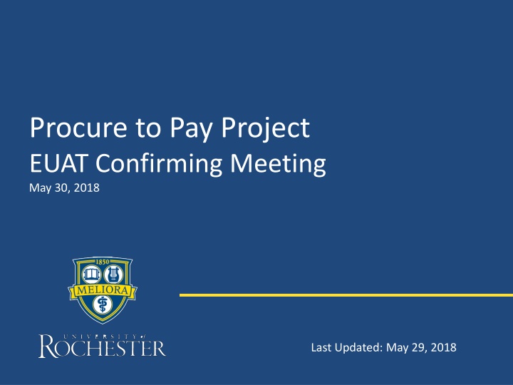 procure to pay project euat confirming meeting