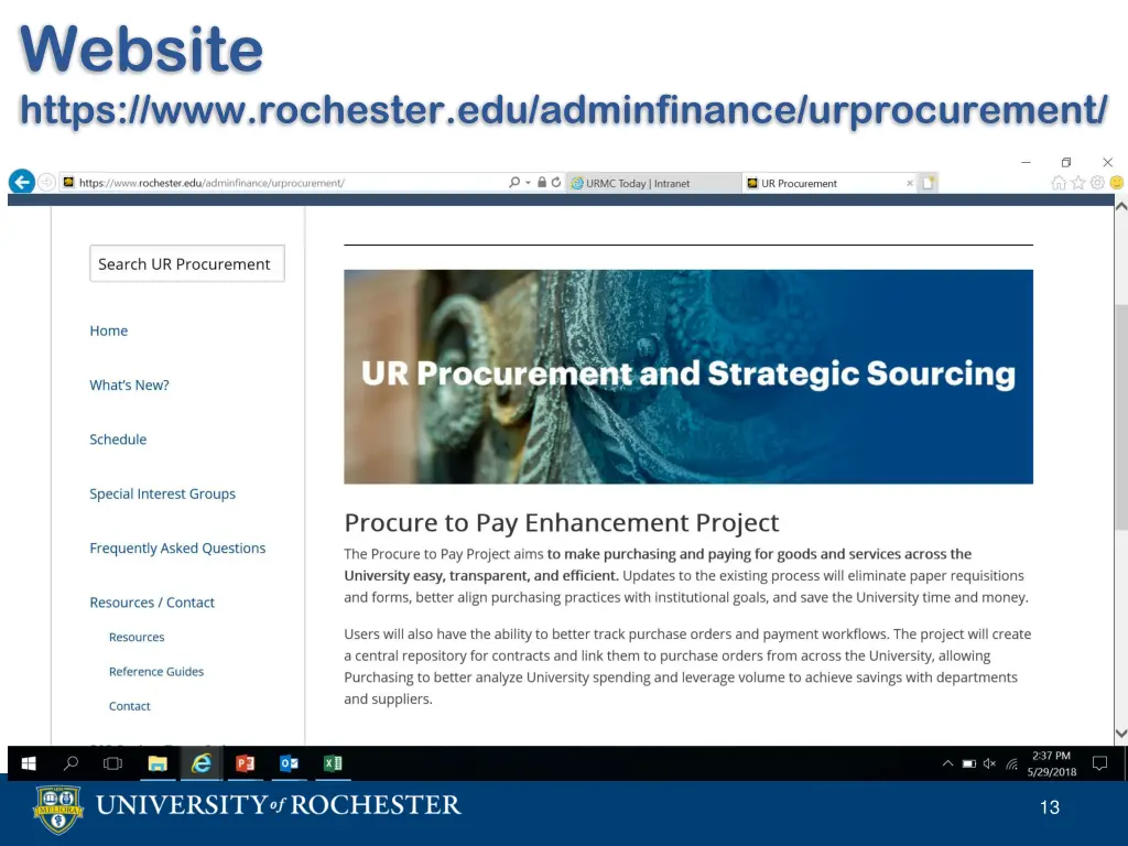 website https www rochester edu adminfinance