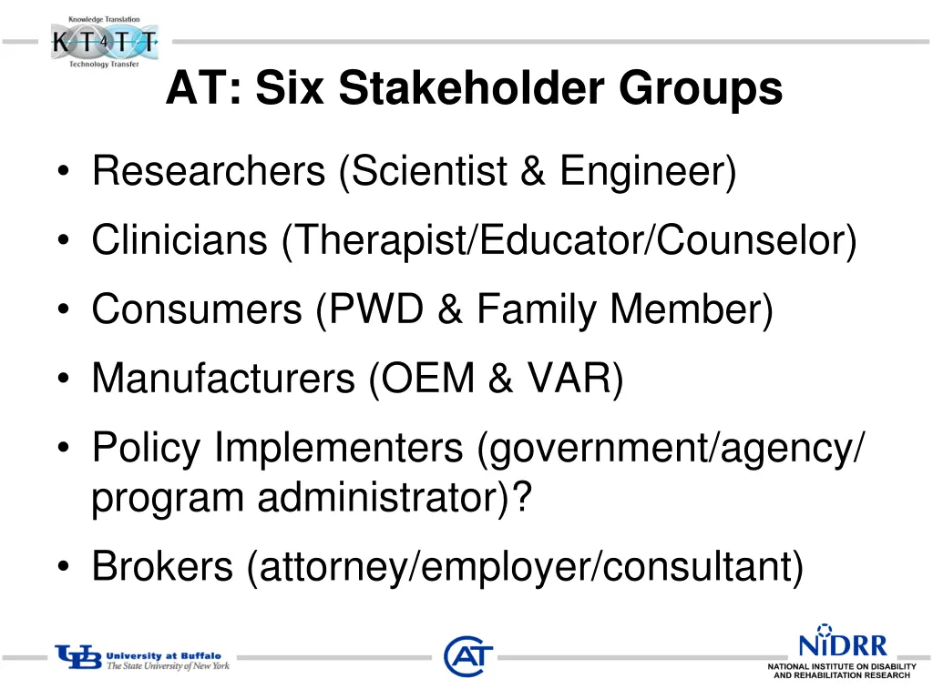 at six stakeholder groups