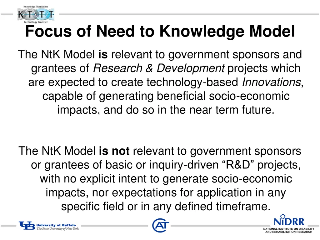 focus of need to knowledge model