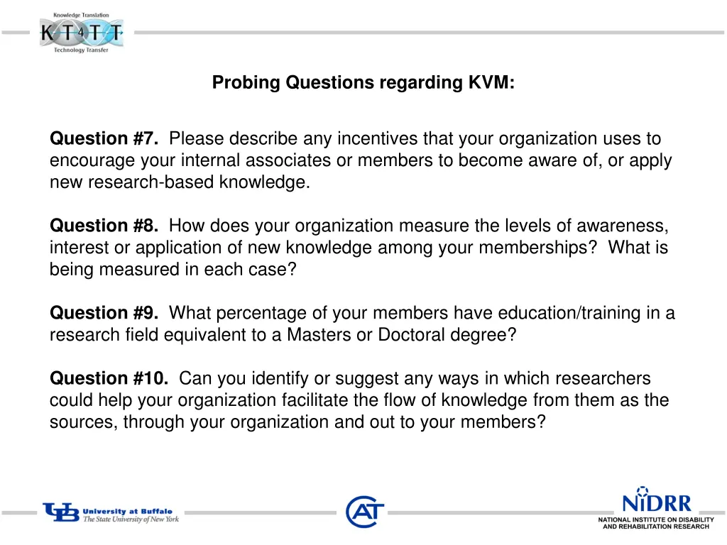 probing questions regarding kvm