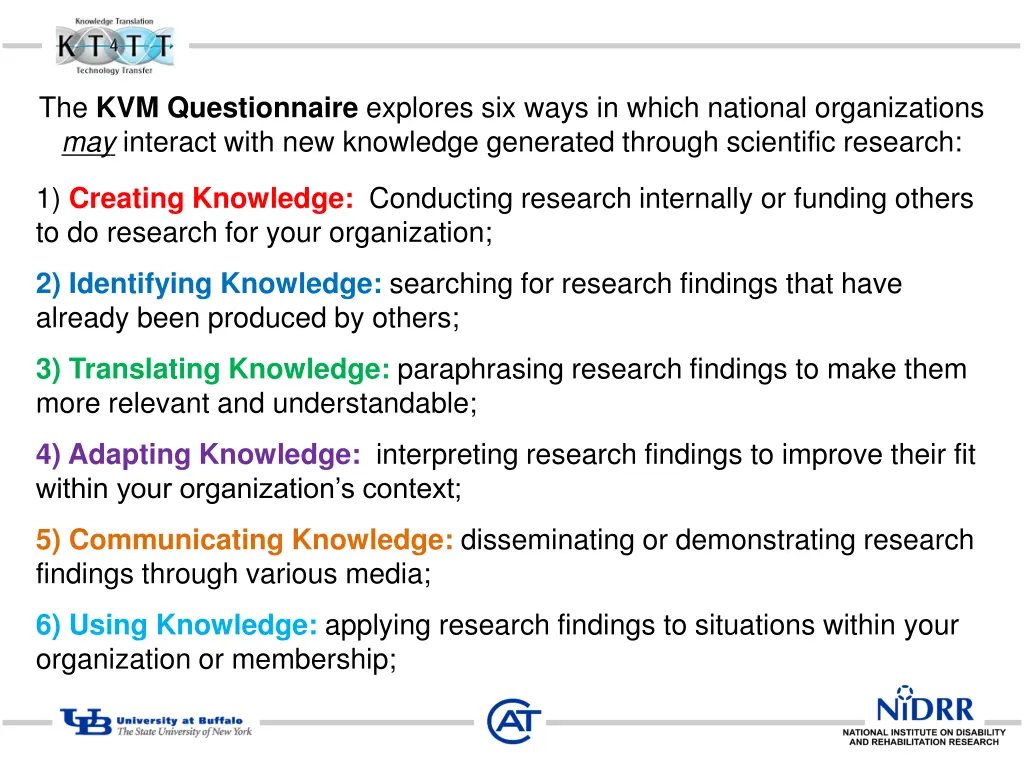 the kvm questionnaire explores six ways in which