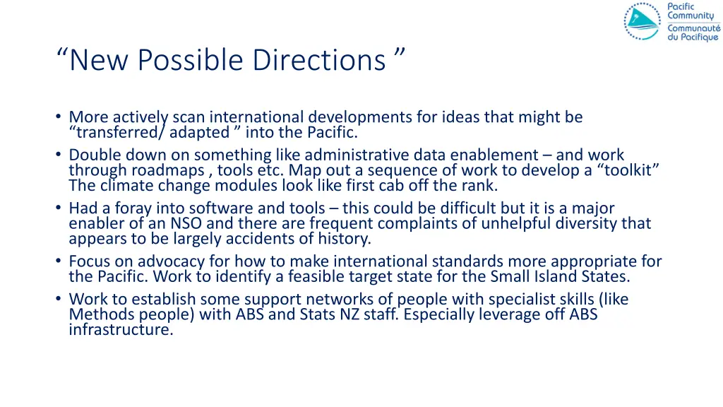 new possible directions