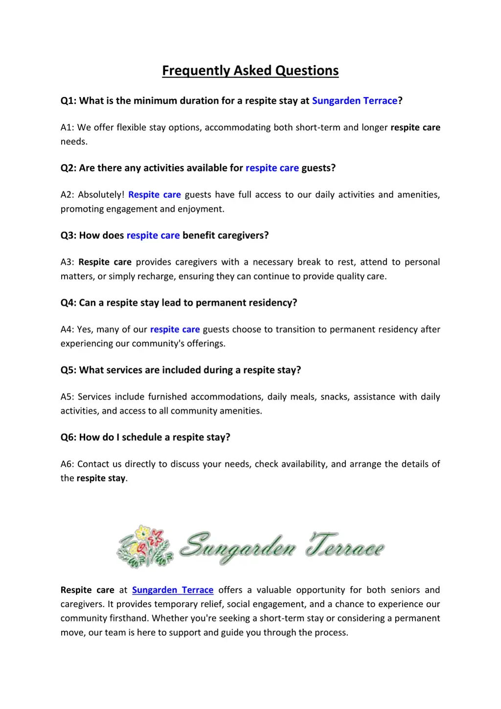 frequently asked questions