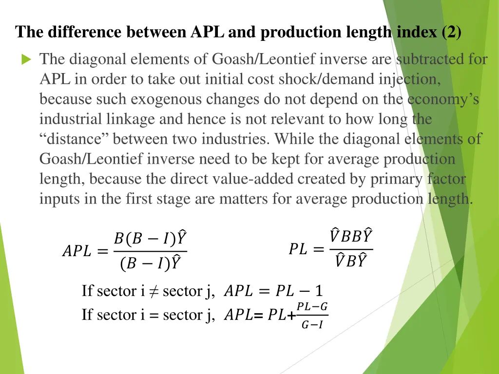 the difference between apl and production length 1