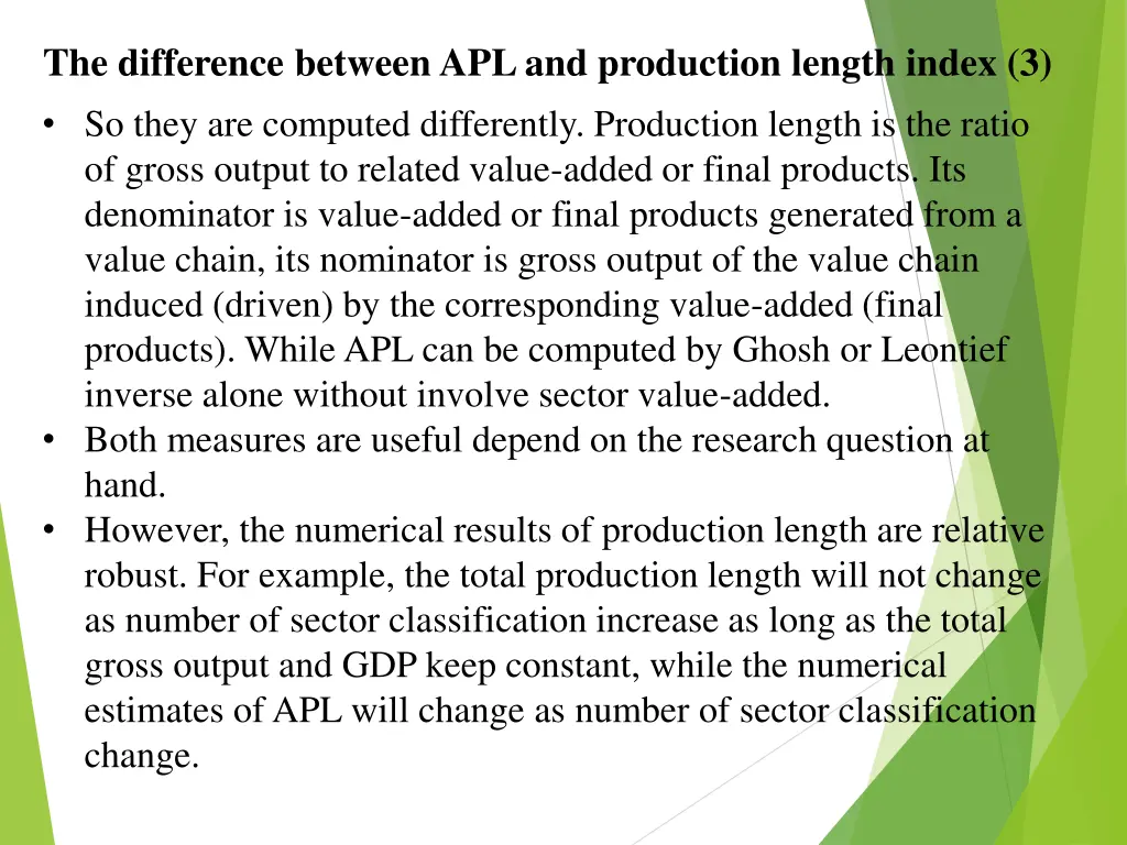 the difference between apl and production length 2