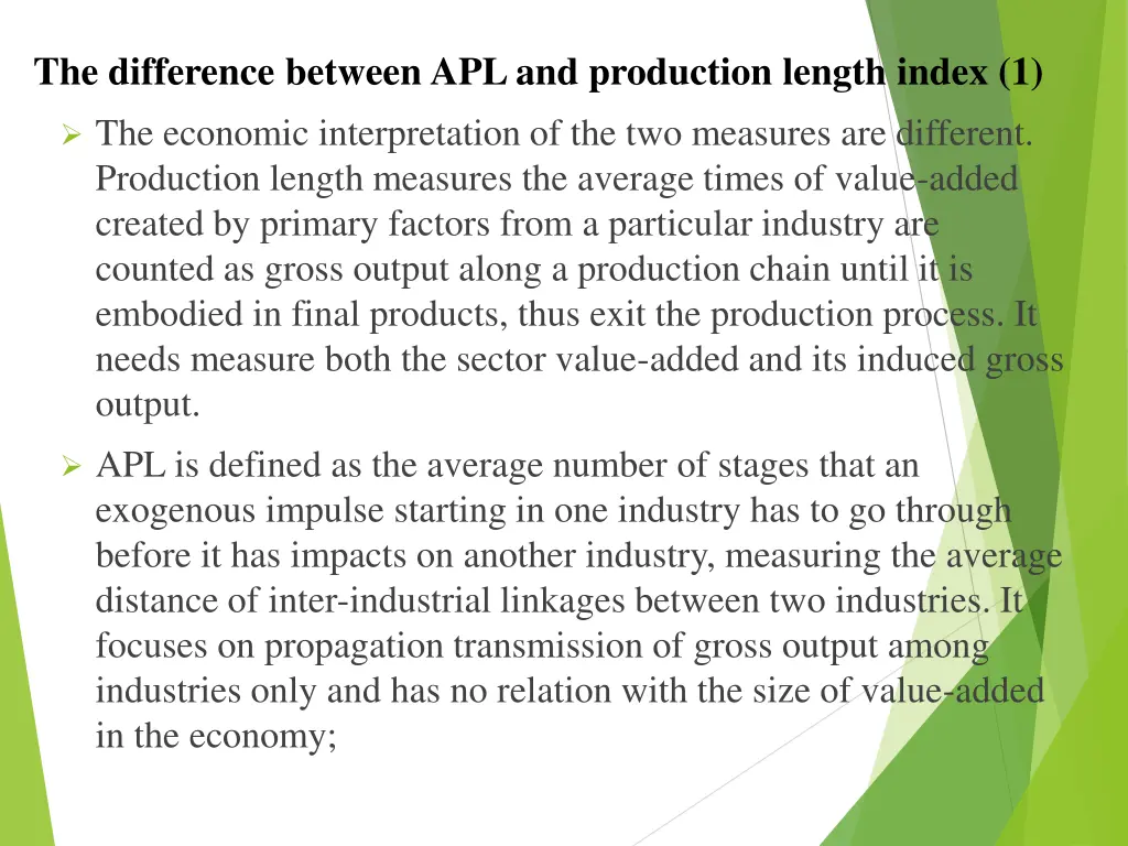the difference between apl and production length