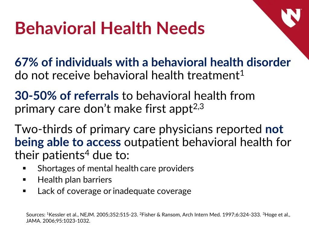 behavioral health needs