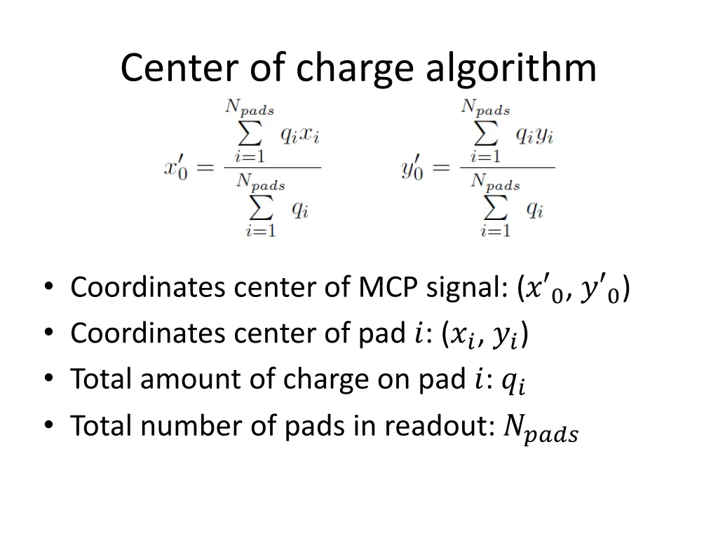 center of charge algorithm