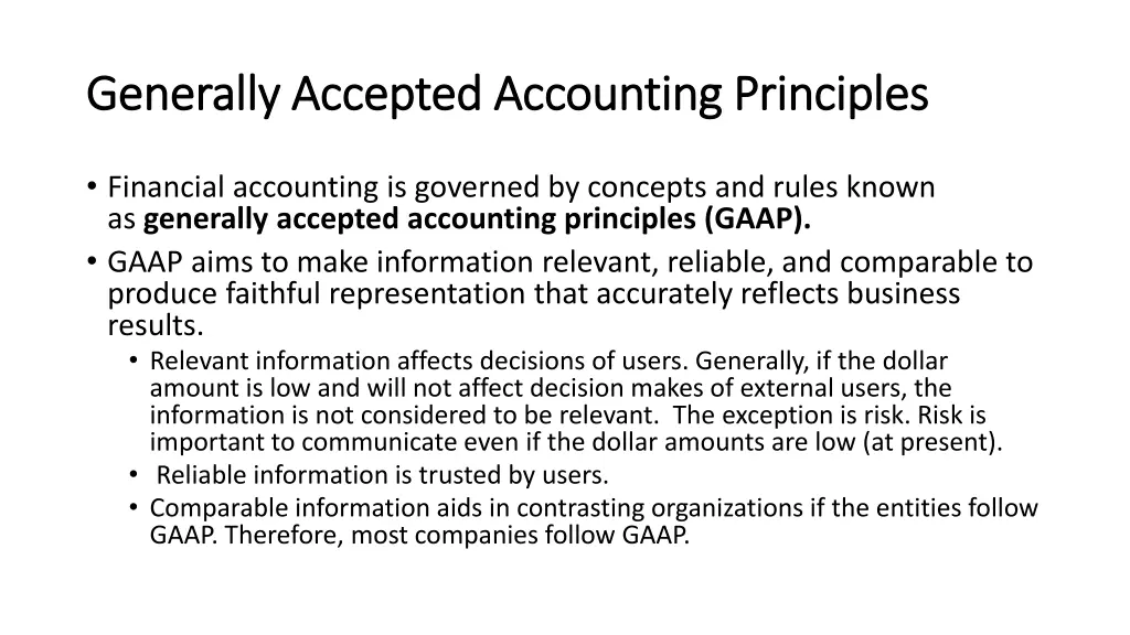 generally accepted accounting principles