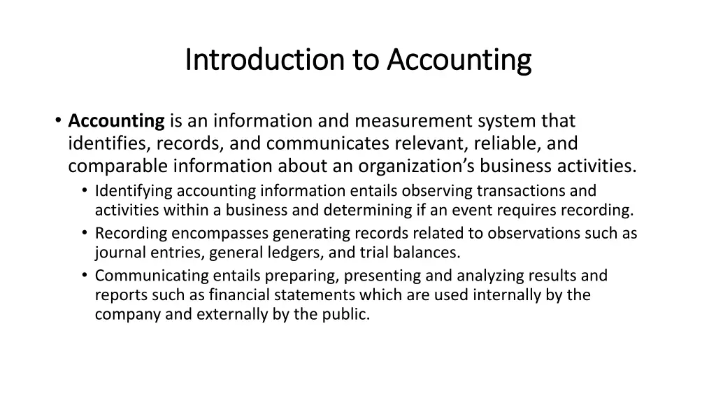 introduction to accounting introduction