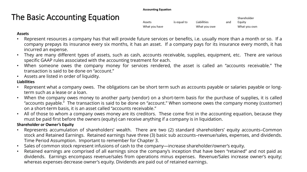 the basic accounting equation the basic