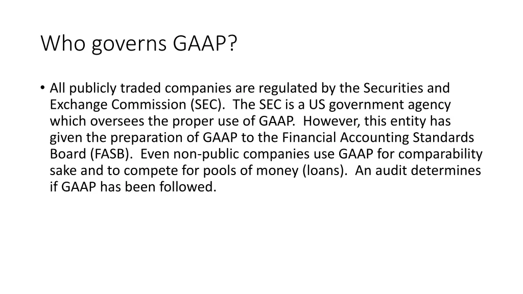 who governs gaap
