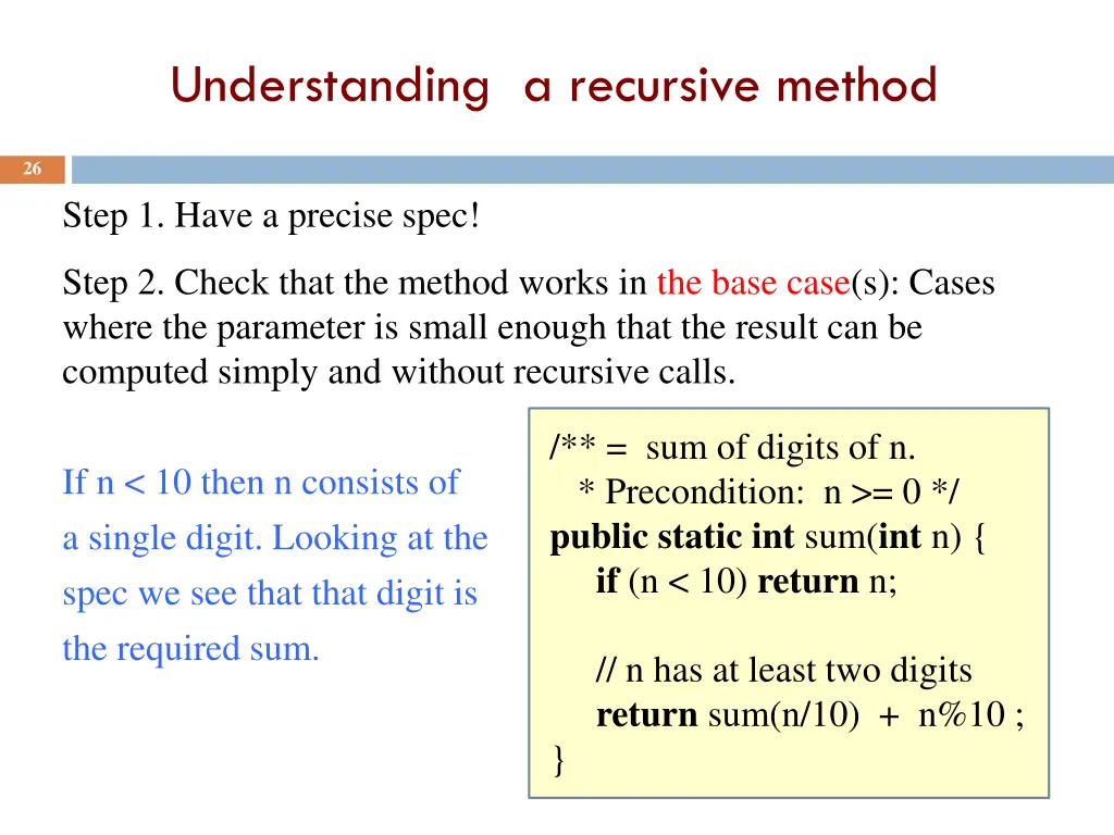understanding a recursive method