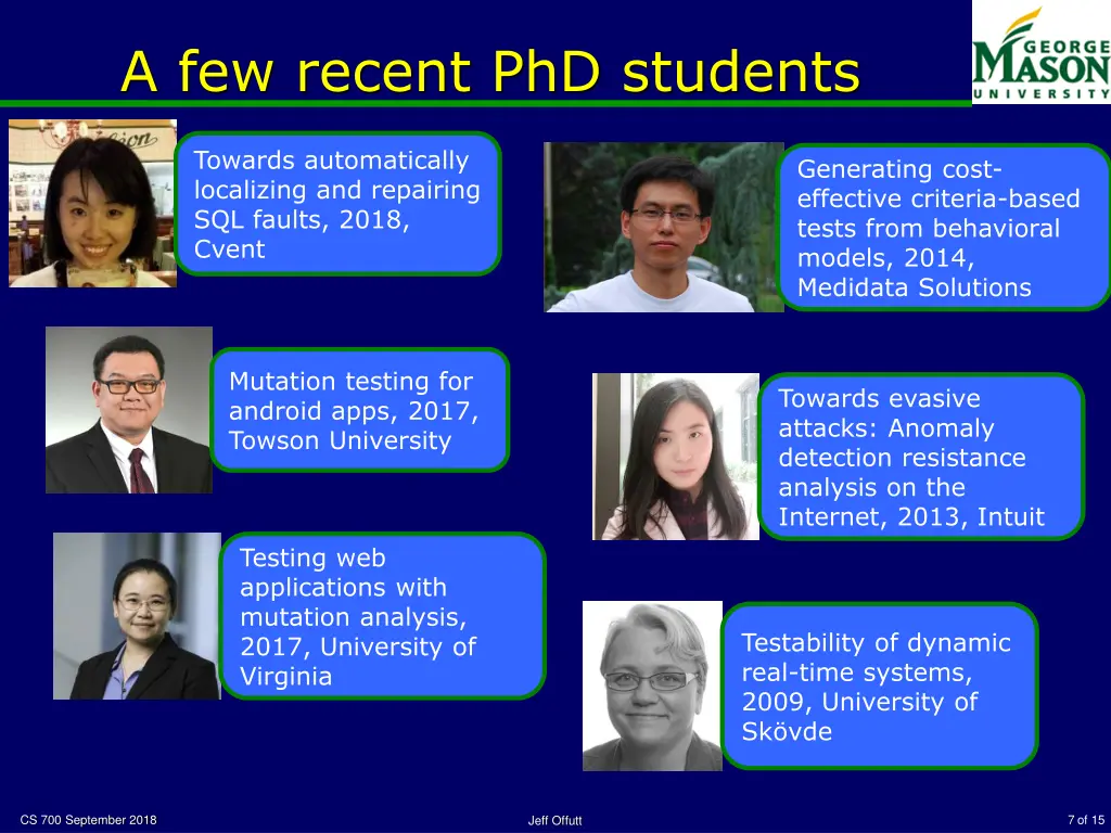 a few recent phd students