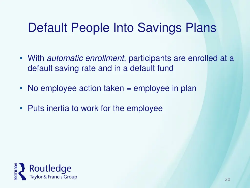 default people into savings plans