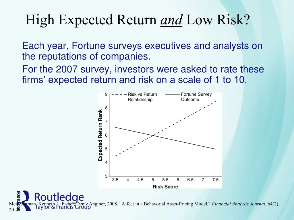 high expected return and low risk