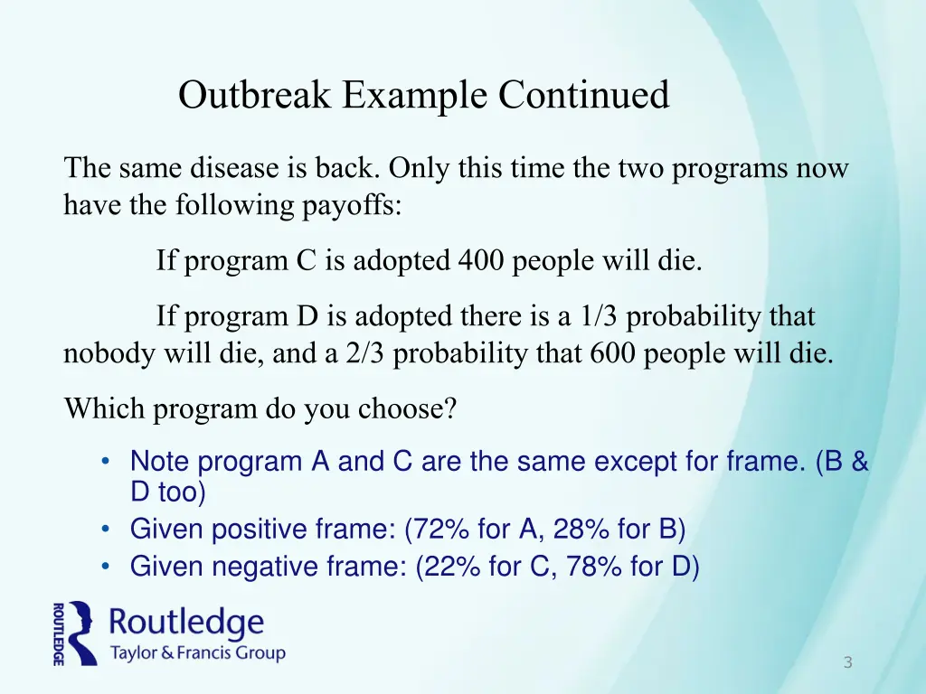 outbreak example continued