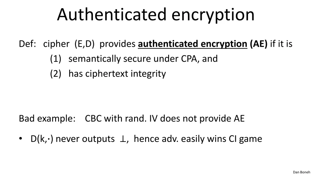 authenticated encryption