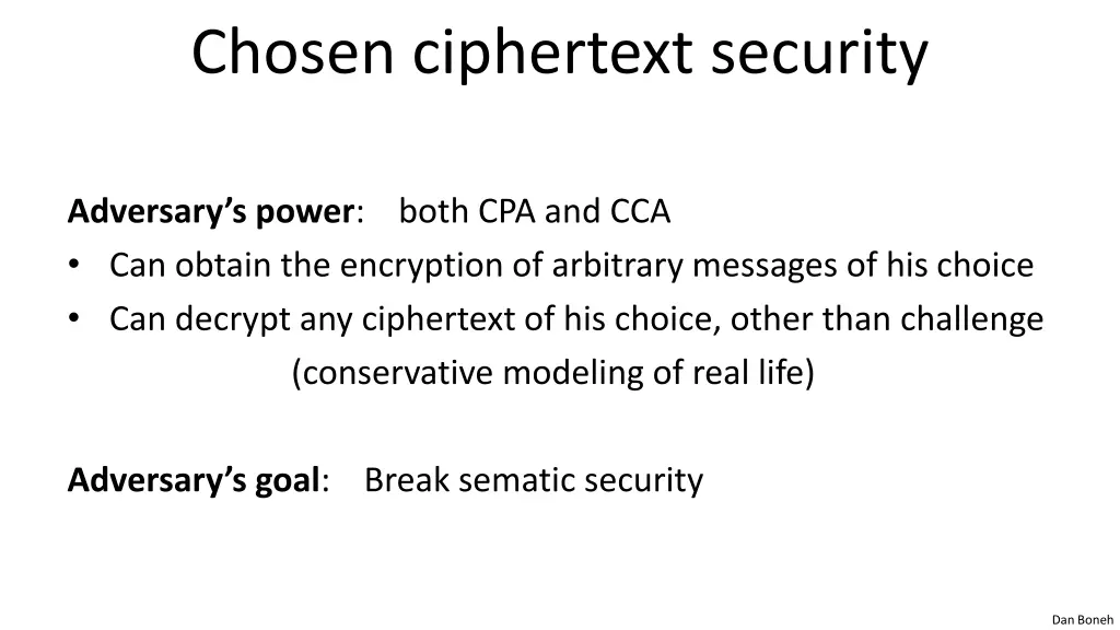 chosen ciphertext security