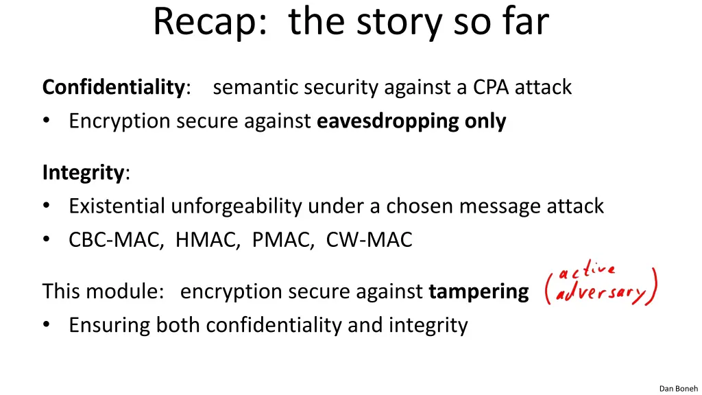 recap the story so far