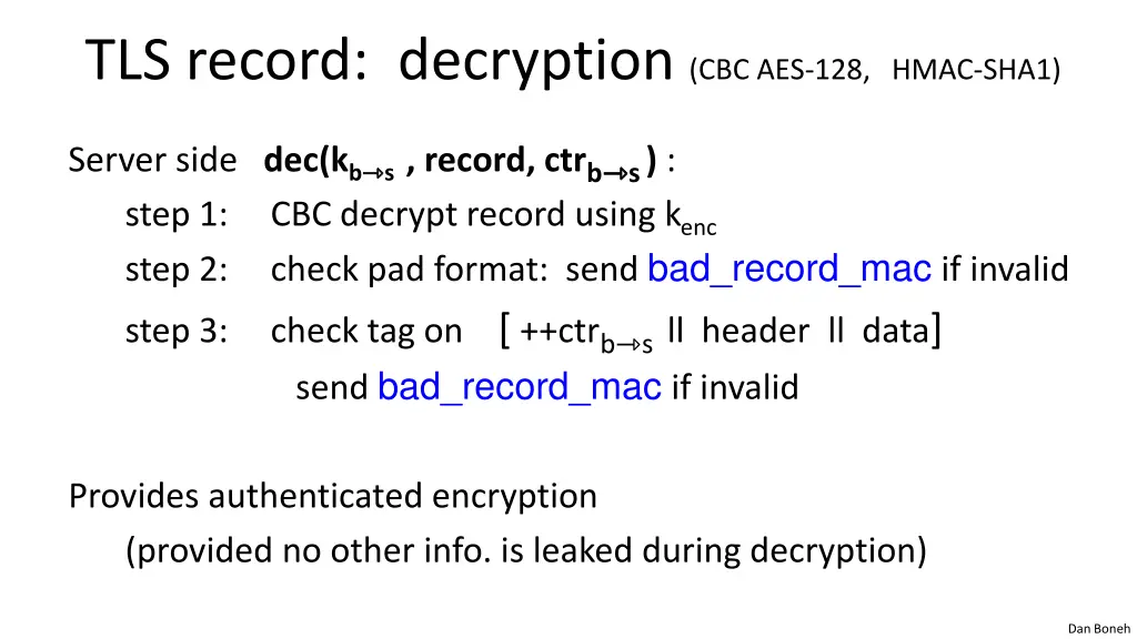 tls record decryption cbc aes 128 hmac sha1